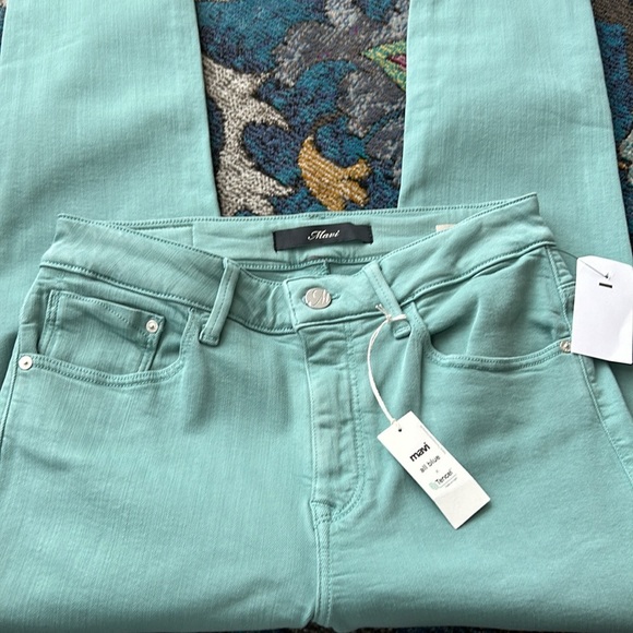 Mavi Jeans 27 27 Tess Teal High Rise Skinny 5 Pocket Design Stretch Blue Green - Picture 5 of 6